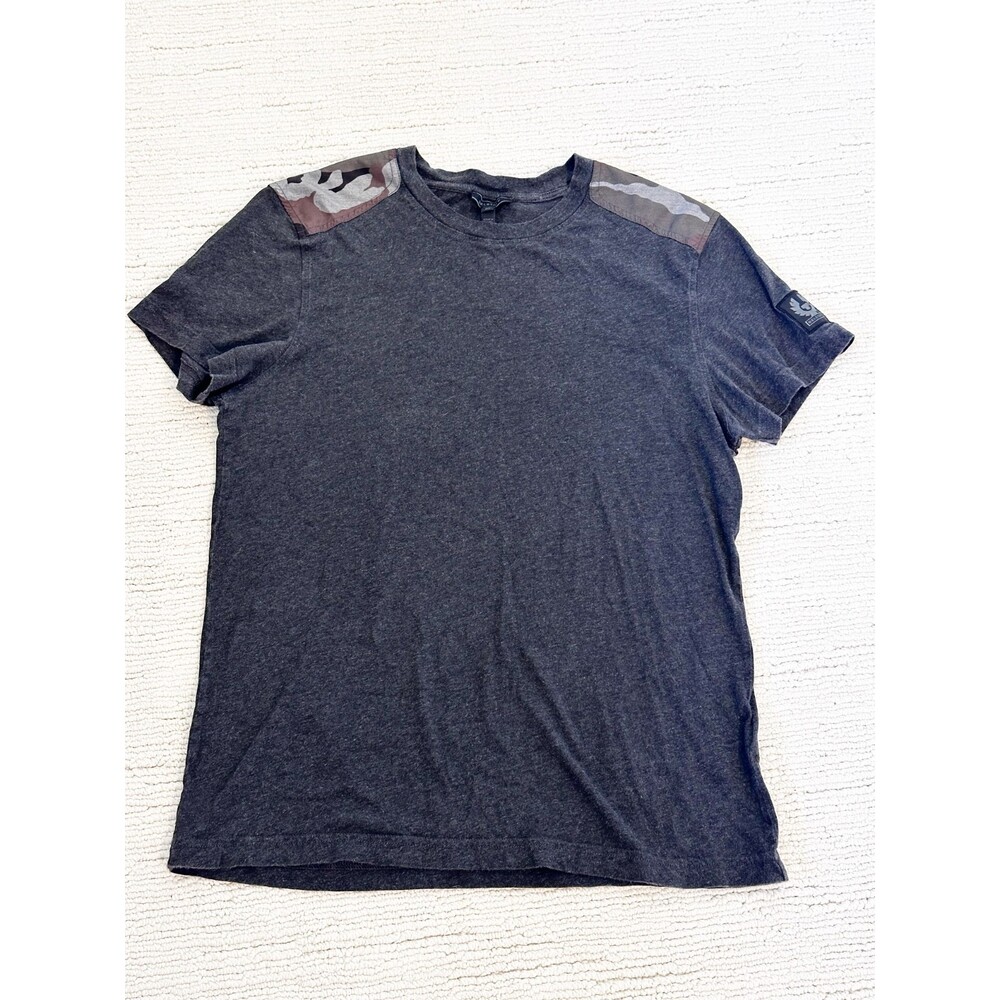 BELSTAFF Men’s M Gray T-Shirt Militarycore Camo Premium Luxury Heritage